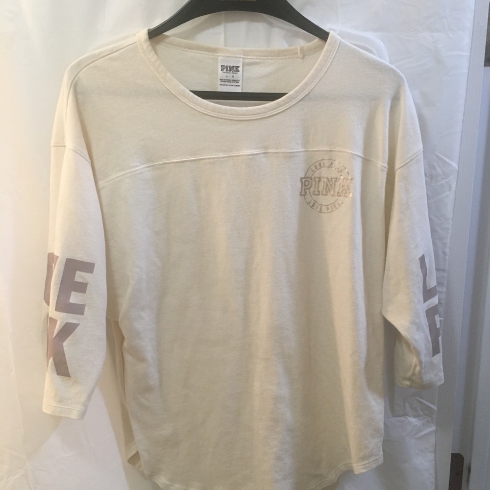 PINK Victoria’s Secret Large Off White Pullover Shirt